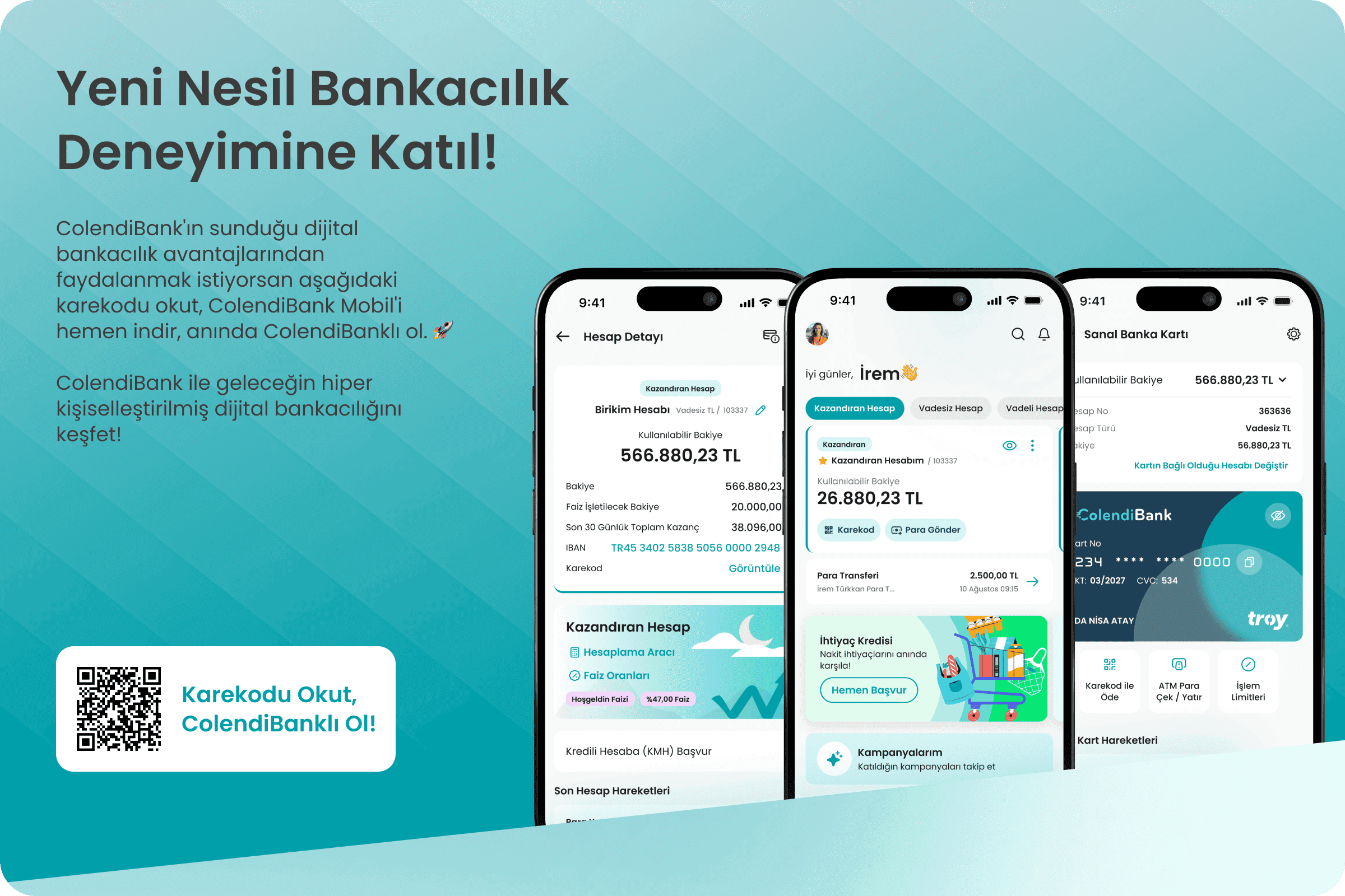 ColendiBanklı Ol - Karekodu okut, ColendiBank Mobil'i indir